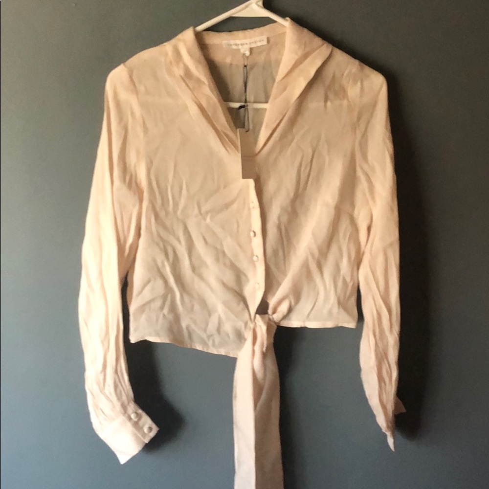 Front button tie blouse